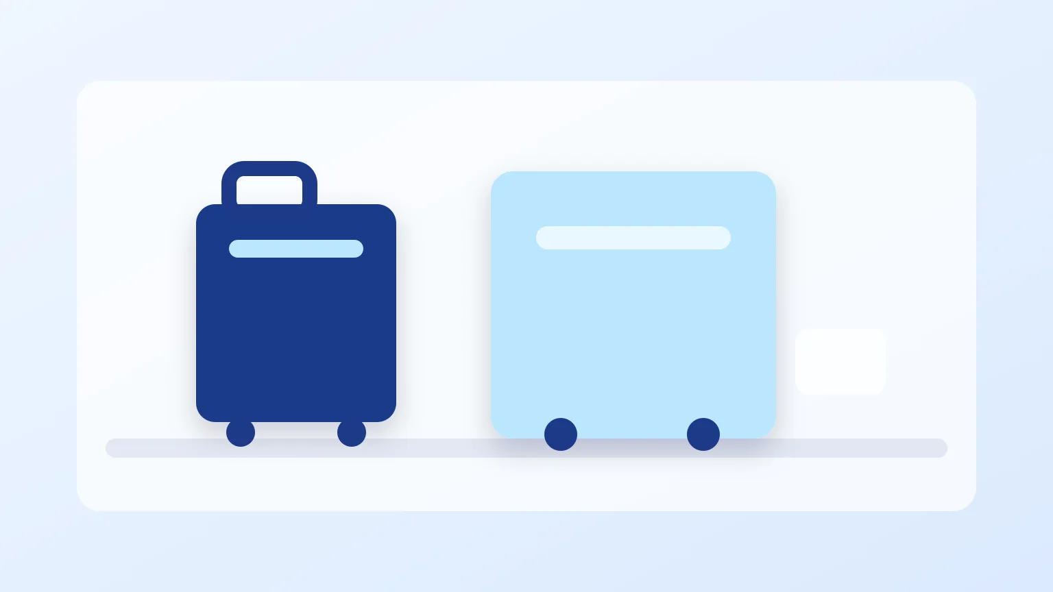 Malas de viagem e organizadores numa cena limpa de preparação de bagagem.